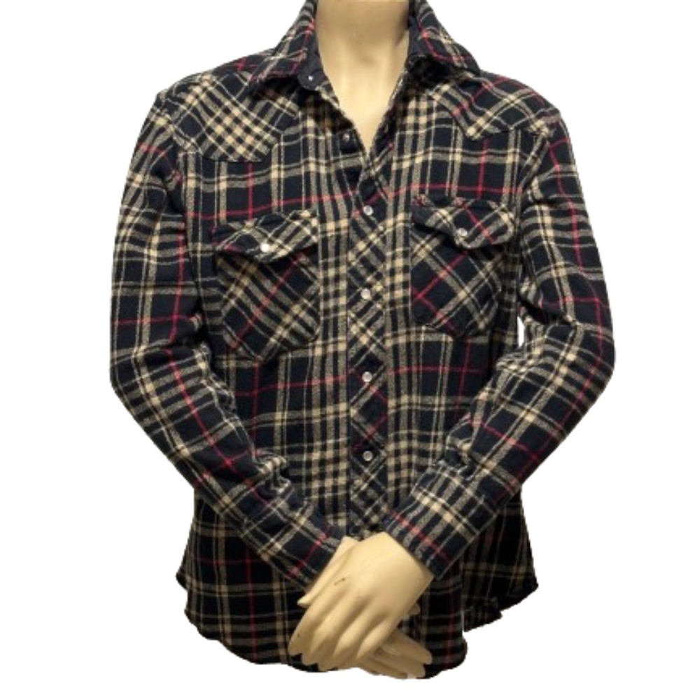 NWOT- Wrangler Men's Textured Western Shirt Jacket Heavy Plaid Snap Button